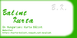 balint kurta business card